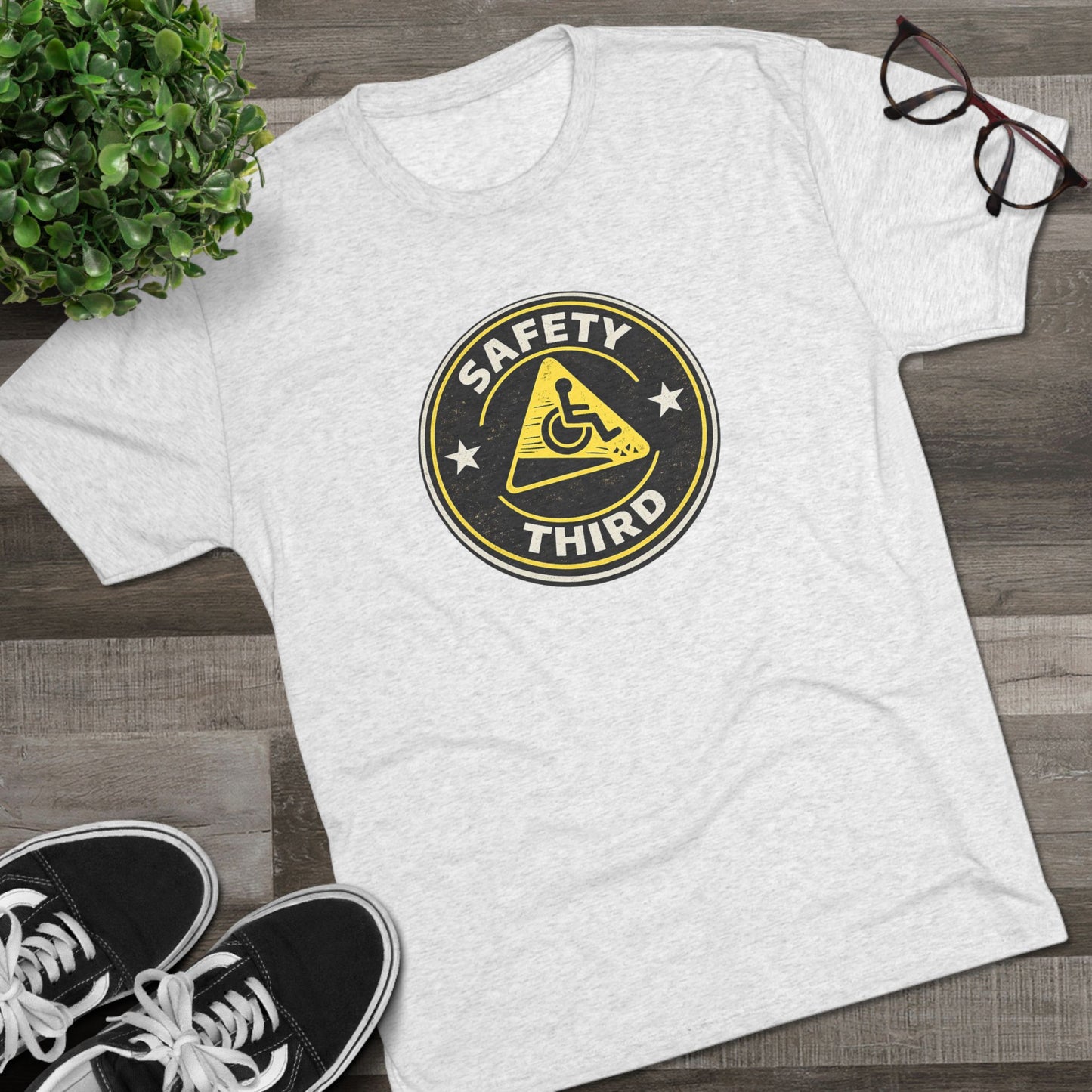 Safety Third - Unisex Tri-Blend Crew Tee